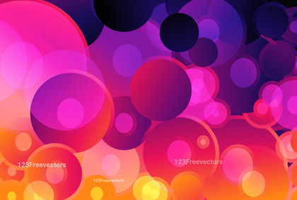 Abstract Pink Blue and Orange Gradient Circles Background
