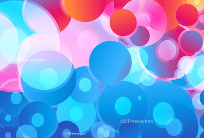 Pink Blue and Orange Gradient Random Circles Background Design