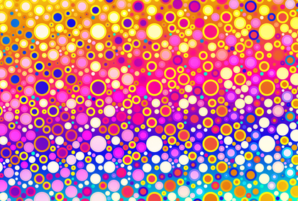 Abstract Pink Blue and Orange Gradient Random Circles Background