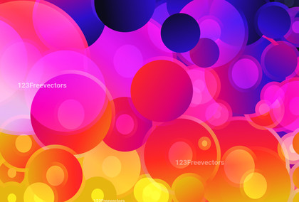 Pink Blue and Yellow Gradient Geometric Circles Background