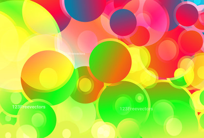 Abstract Pink Green and Yellow Gradient Geometric Circles Background Vector Graphic