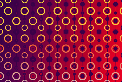 Abstract Red Purple and Yellow Gradient Random Circles Background Vector Graphic