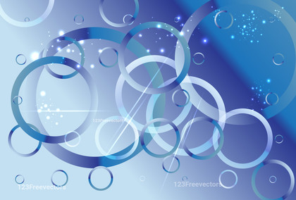 Blue Gradient Overlapping Circles Background Vector