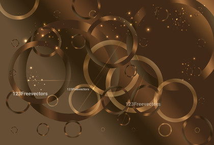 Abstract Brown Gradient Overlapping Circles Background Vector Illustration