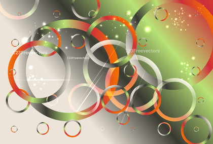 Orange Green and Grey Gradient Overlapping Circles Background