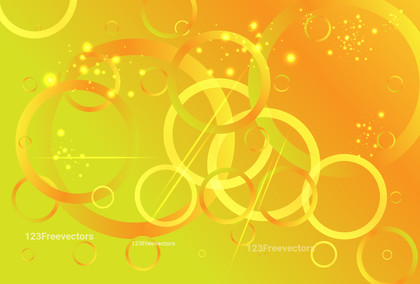 Abstract Orange Yellow and Green Gradient Overlapping Circles Background Vector Image