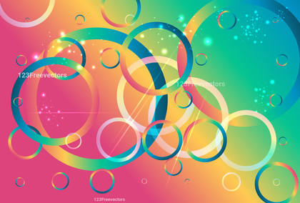 Pink Blue and Orange Gradient Overlapping Circles Background Graphic