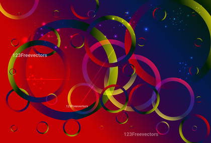 Abstract Red Green and Blue Gradient Overlapping Circles Background Vector Art