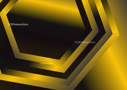 Abstract Black and Gold Gradient Concentric Hexagon Shape Background