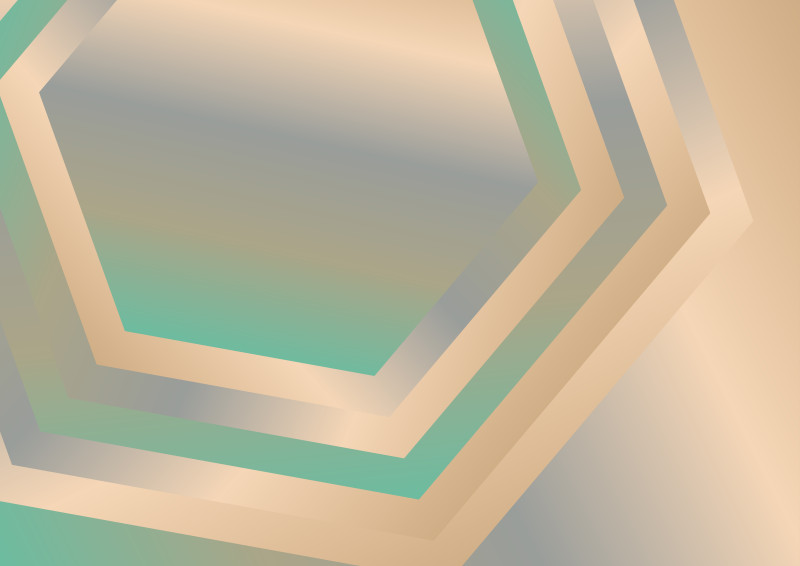 Brown and Green Gradient Concentric Hexagon Shape Background