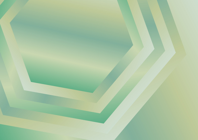 Abstract Green and Beige Gradient Concentric Hexagon Background Illustration