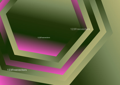 Pink and Green Gradient Concentric Hexagon Background Image