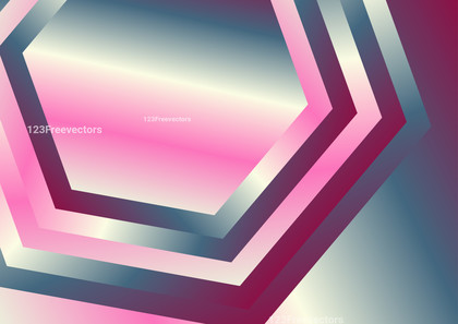 Beige Blue and Pink Gradient Concentric Hexagon Shape Background
