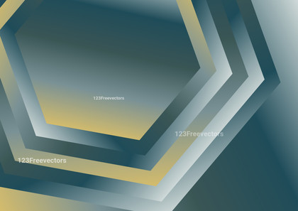 Abstract Yellow Grey and Blue Gradient Concentric Hexagon Background Vector Art