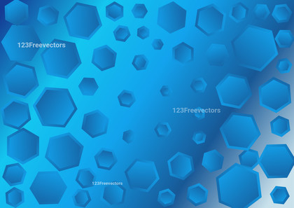 Blue Gradient Hexagon Shape Background Illustration