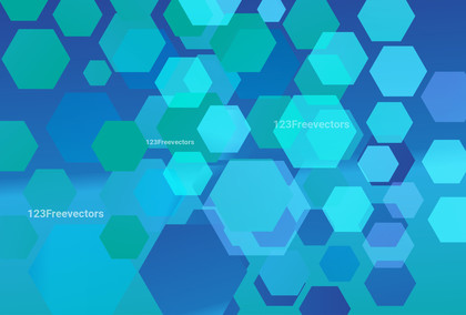 Abstract Blue Gradient Hexagon Background