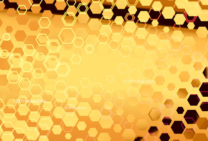 Abstract Orange Gradient Geometric Hexagon Background