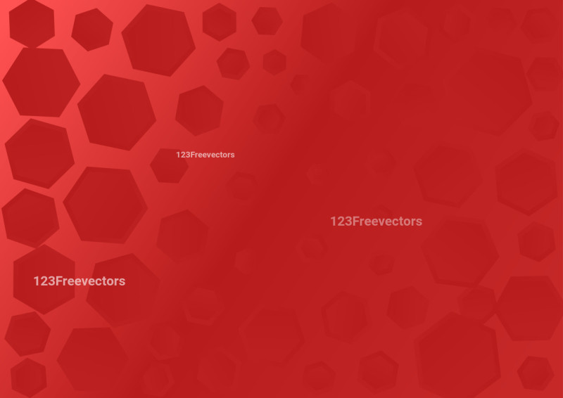 Red Gradient Hexagon Shape Background Illustration