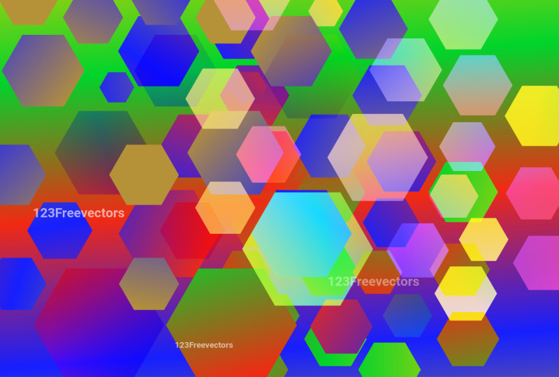 Abstract Colorful Gradient Hexagon Shape Background Illustrator