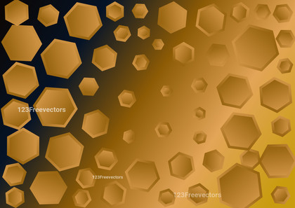 Abstract Orange and Black Gradient Hexagon Shape Background Graphic