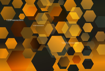Abstract Orange and Black Gradient Hexagon Background Illustration