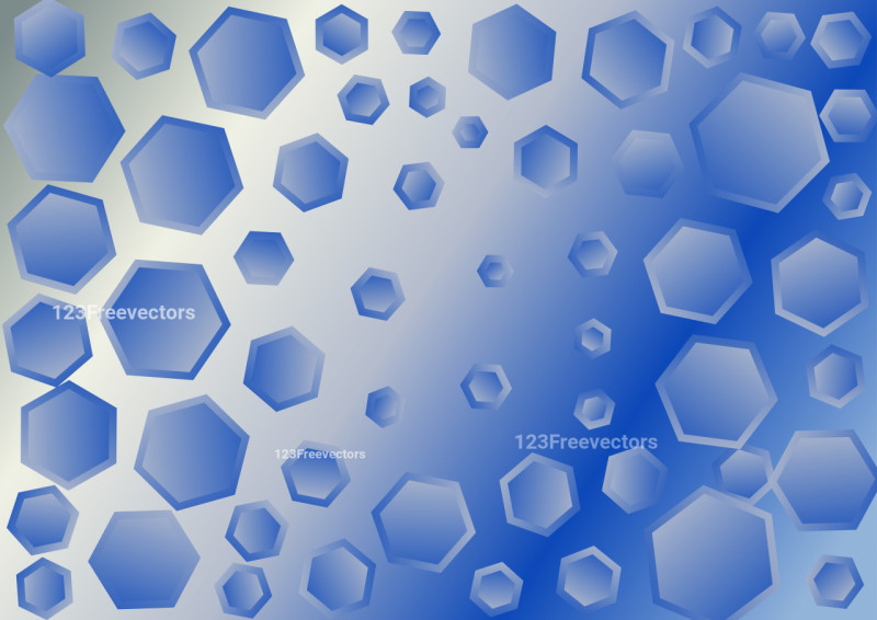 Blue and White Gradient Hexagon Shape Background Vector