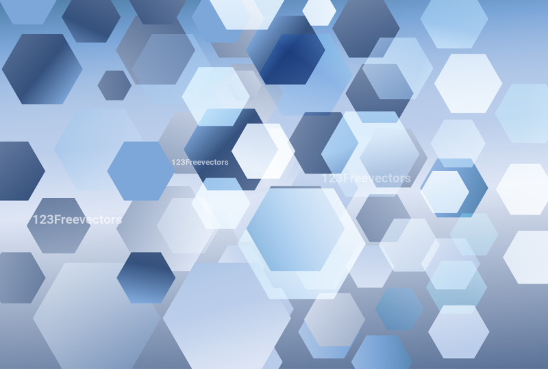 Abstract Blue and White Gradient Hexagon Background Vector Art