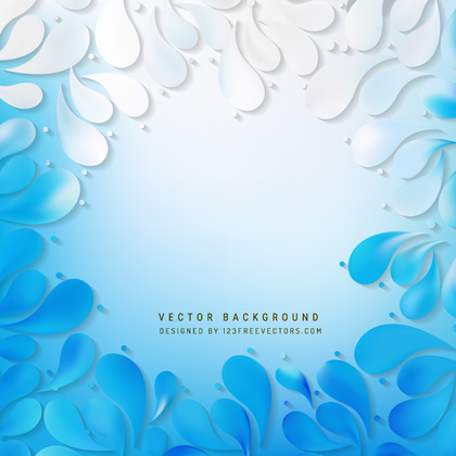 Abstract Blue White Floral Drops Background