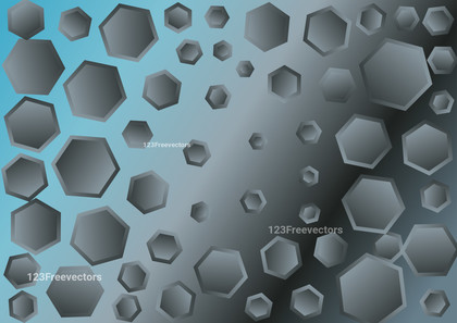 Abstract Blue and Grey Gradient Hexagon Shape Background Vector Art