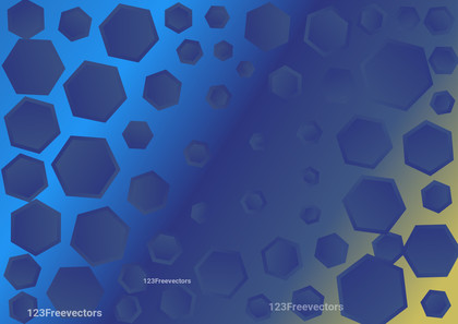 Abstract Blue and Yellow Gradient Hexagon Background