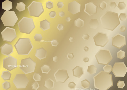 Brown and Gold Gradient Geometric Hexagon Background