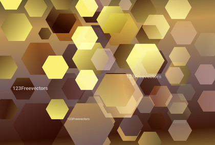 Brown and Gold Gradient Geometric Hexagon Background Vector