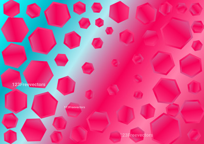 Pink and Blue Gradient Hexagon Shape Background