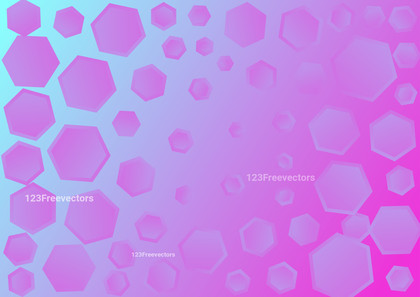 Pink and Blue Gradient Hexagon Shape Background Vector Image