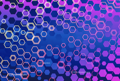 Pink and Blue Gradient Hexagon Background