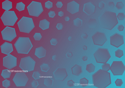 Red and Blue Gradient Hexagon Shape Background