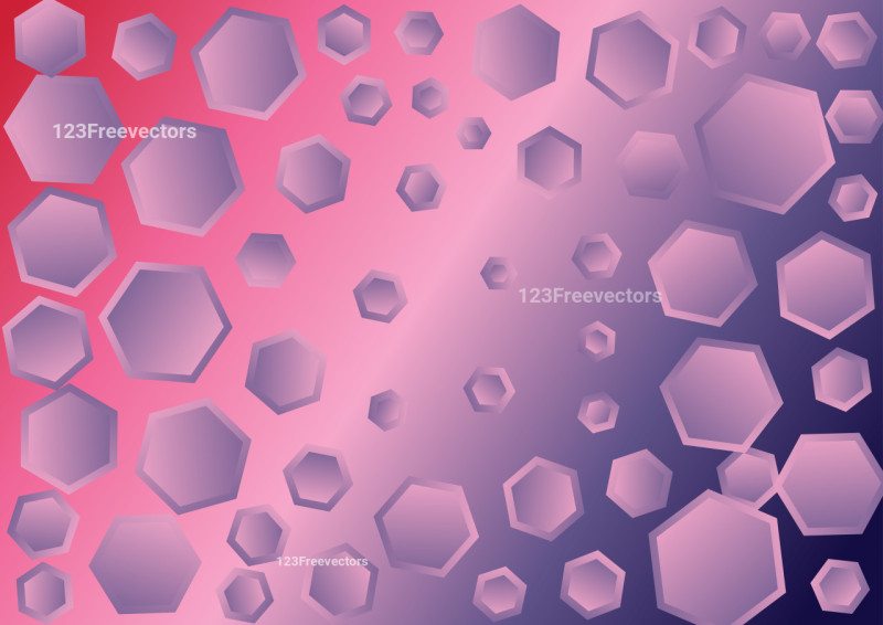 Red and Blue Gradient Hexagon Shape Background Vector Eps