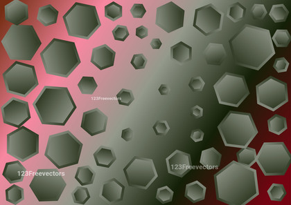 Abstract Red and Green Gradient Hexagon Shape Background