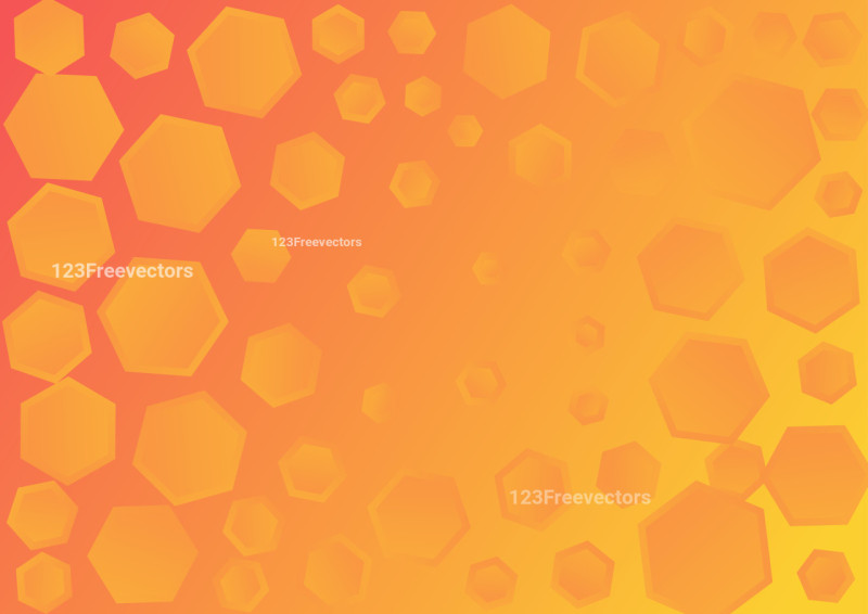 Red and Orange Gradient Hexagon Shape Background Vector Image