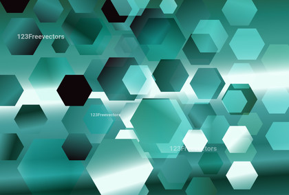 Abstract Blue Green and White Gradient Hexagon Background Vector Illustration