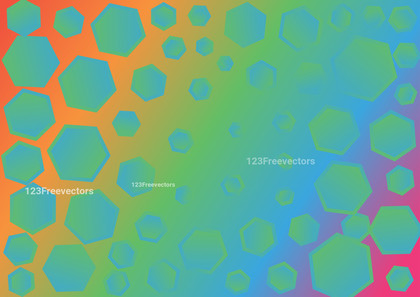 Blue Green and Orange Gradient Hexagon Background Vector Image