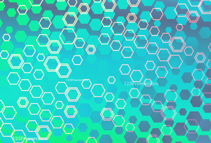 Blue Pink and Green Gradient Hexagon Shape Background