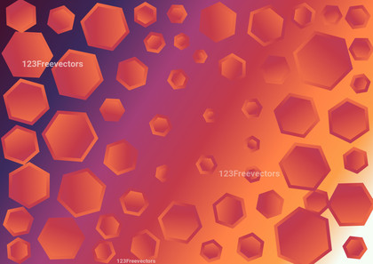 Pink Blue and Orange Gradient Hexagon Background Vector
