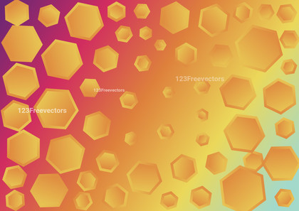 Abstract Pink Blue and Orange Gradient Hexagon Background Illustration