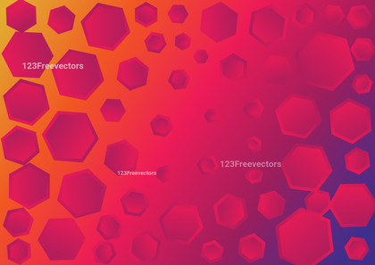 Pink Blue and Orange Gradient Hexagon Shape Background Vector Art