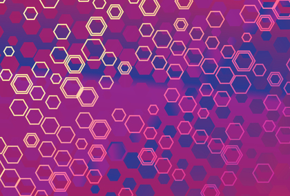 Pink Blue and Yellow Gradient Geometric Hexagon Background