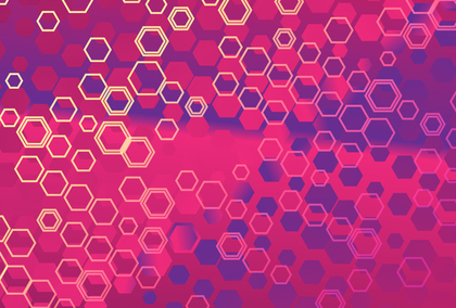 Abstract Pink Purple and Yellow Gradient Geometric Hexagon Background