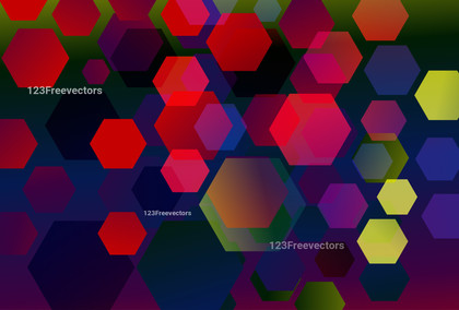 Red Green and Blue Gradient Hexagon Shape Background