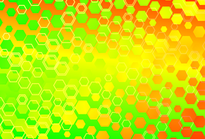 Red Yellow and Green Gradient Hexagon Shape Background