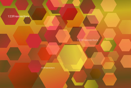 Red Yellow and Green Gradient Hexagon Background